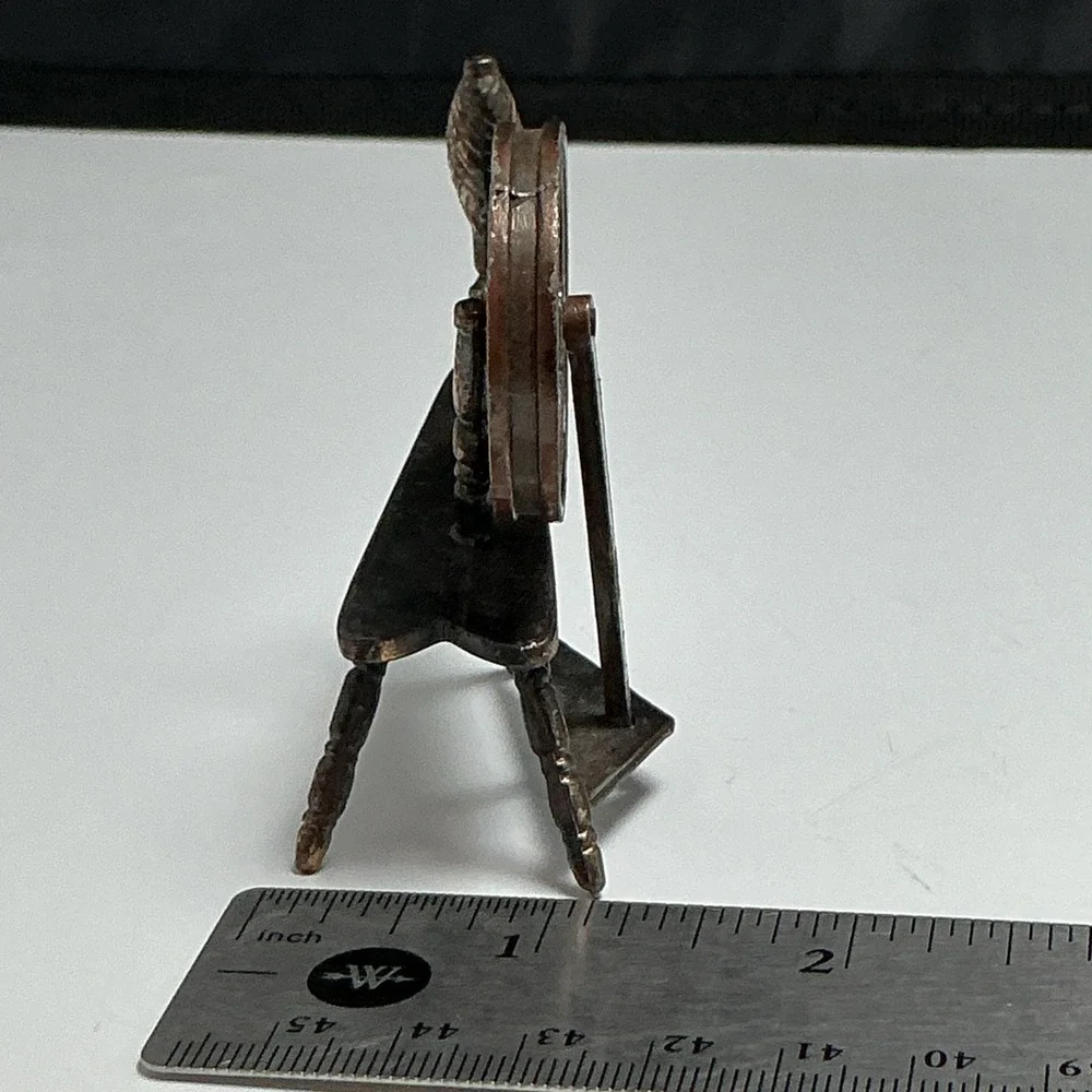 VTG 1976 Durham‎ Industries Diecast Metal Dollhouse Furniture #18 Spinning Wheel